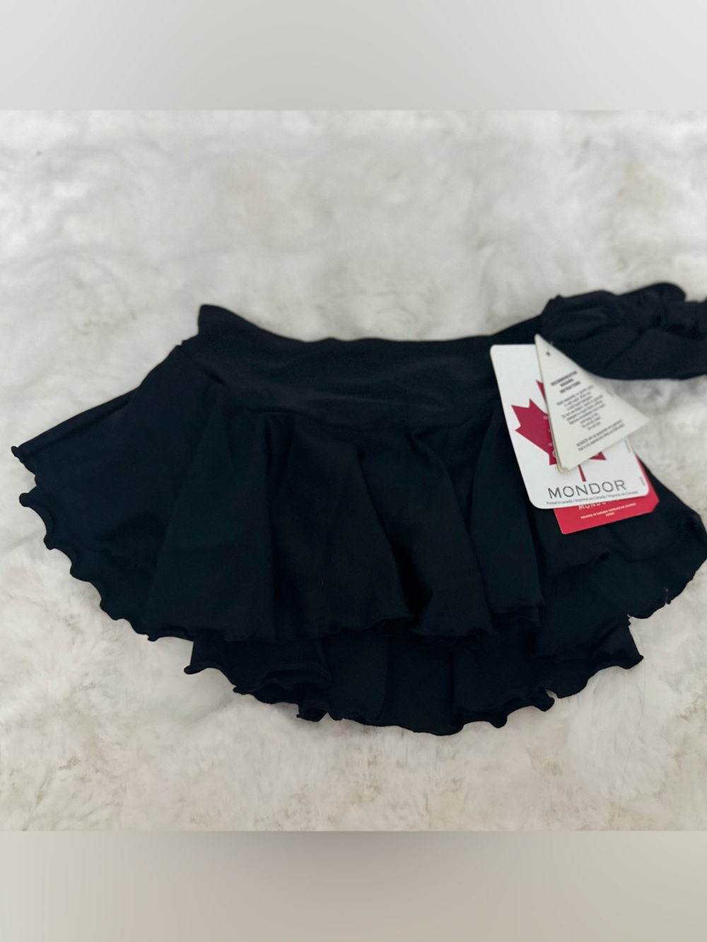 Mondor Black Figure Skating Skirted Shorts Ruffle Dance Bottoms Girls 4-6 NWT